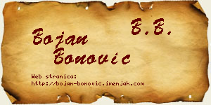 Bojan Bonović vizit kartica